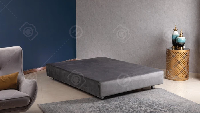 בסיס מיטה מרופד ללא מסגרת כולל ארגז מצעים H44 her12
