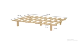 בסיס מיטה מעץ מלא ללא מסגרת וללא  ארגז h71