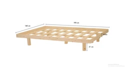 בסיס מיטה מעץ מלא כולל מסגרת ללא  ארגז h71