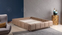 בסיס מרופד מסגרת מחורצת עבה מאוד ללא ארגז מצעים H41-M e22-2